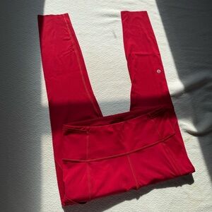 Lululemon Red Pocketed Leggings